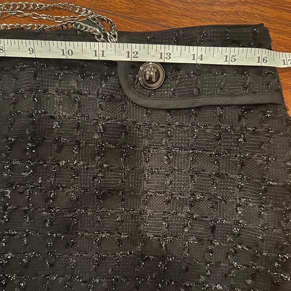 White House Black Market Black Mini Skirt with Chain Accent - Picture 6 of 7